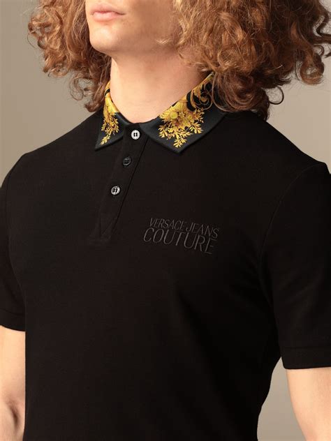 versace baroque collar polo shirt|Versace Jeans Couture Baroque Panel Polo Shirt.